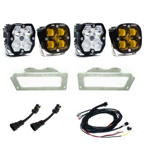 Dodge Ram 3500 Fog Light Pocket Kit - Baja Designs - Squadron SAE 2.0 - Baja Amber - `10-`18